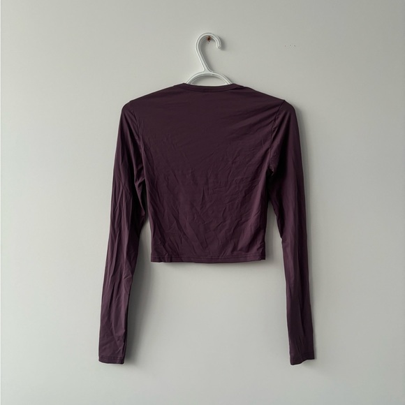 Crop top manche longue texture maillot/Crop top long sleeve texture jersey - Picture 2 of 3